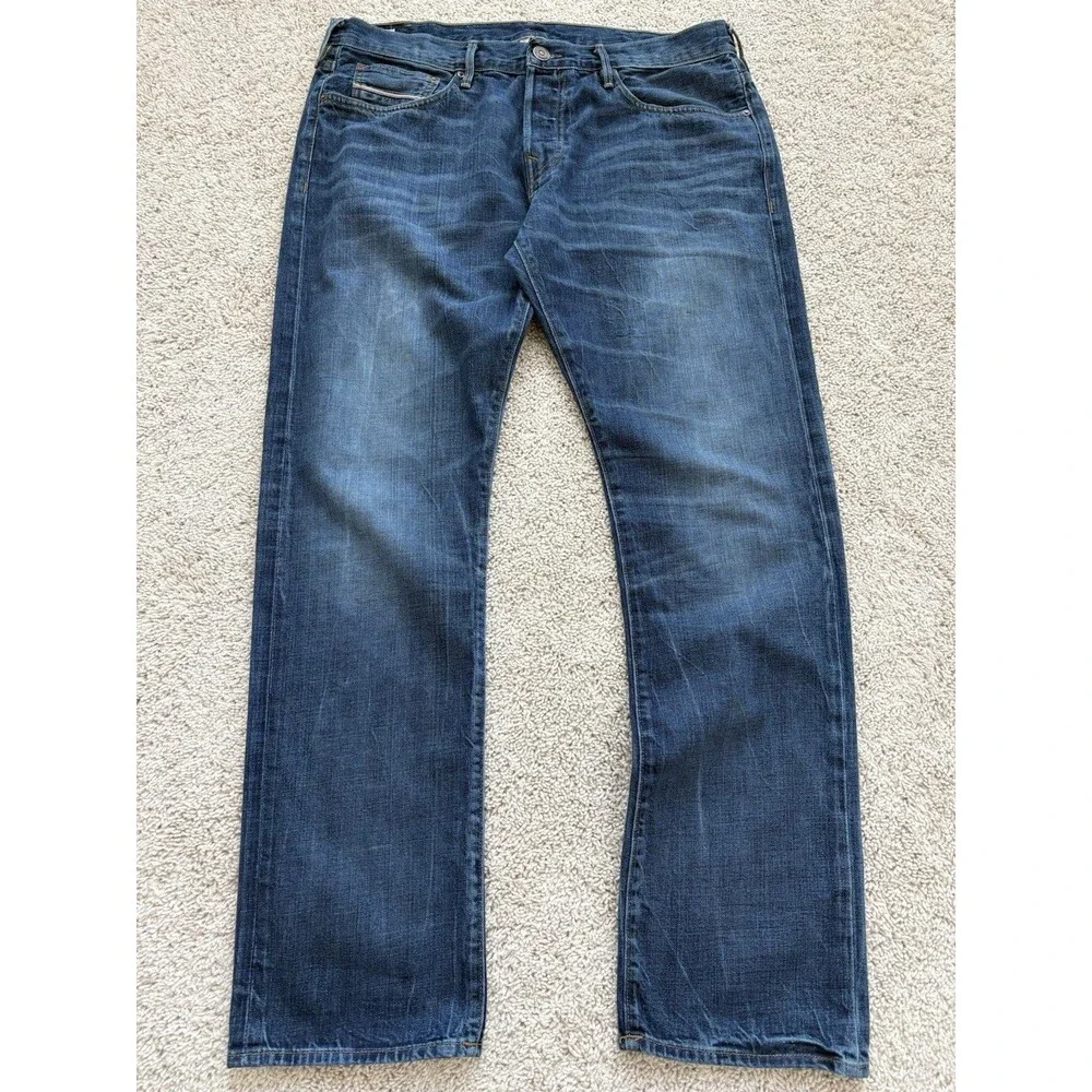 True Religion Jeans Mens 38x32 Rocco Slim Fit Selvedge Edition Medium Wash USA